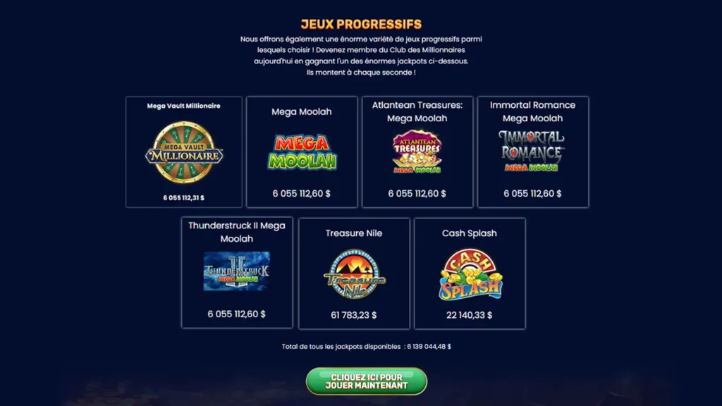 Jeux Progressifs Yukon Gold Casino