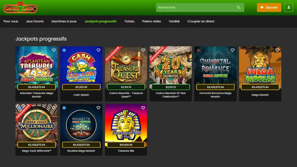 Casino Classic - Jackpots Progressifs