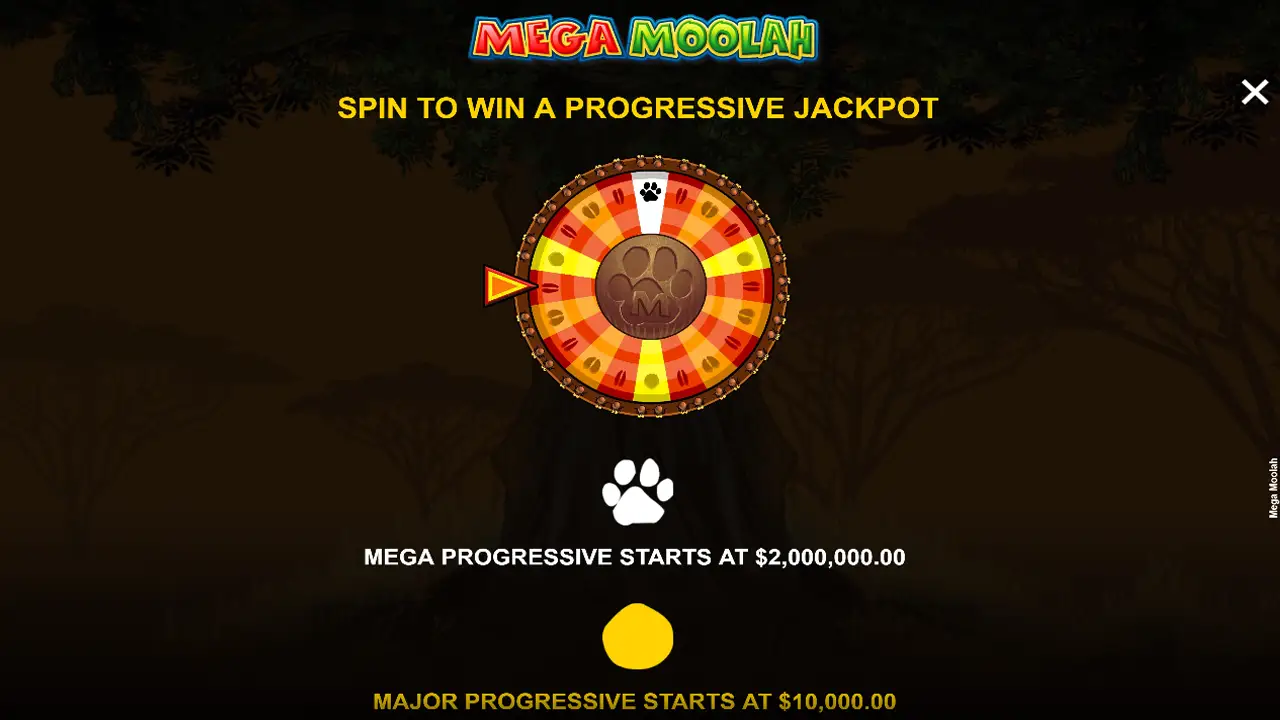 Mega Moolah Progressive Jacpot