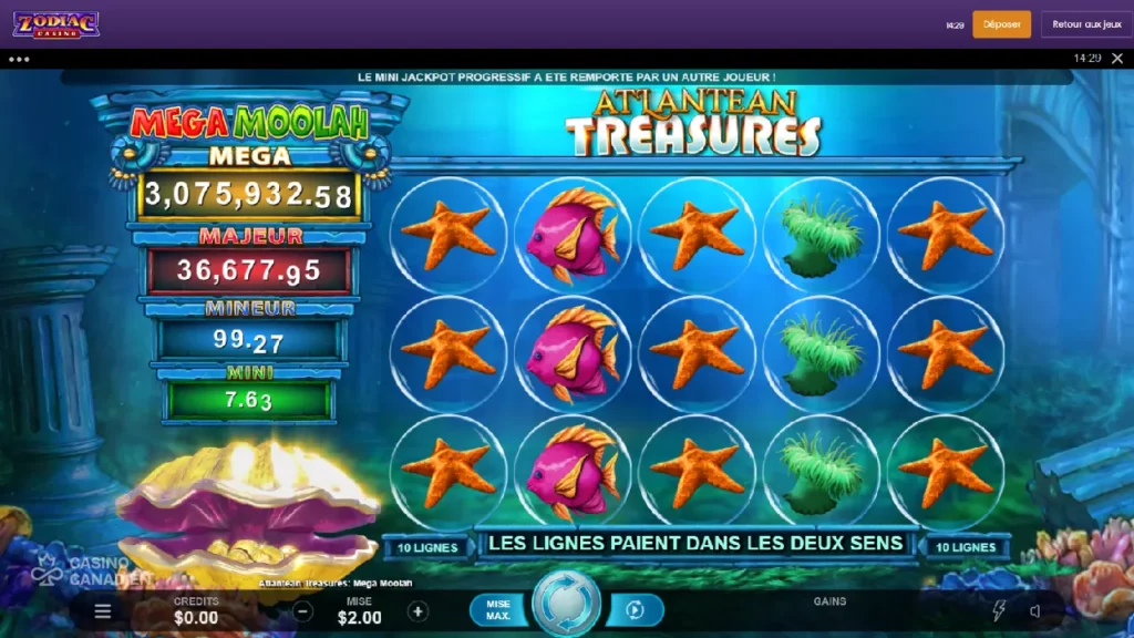 Zodiac Casino Atlantean Treasures