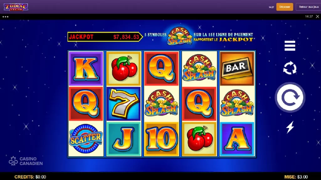 Zodiac Casino cash splash