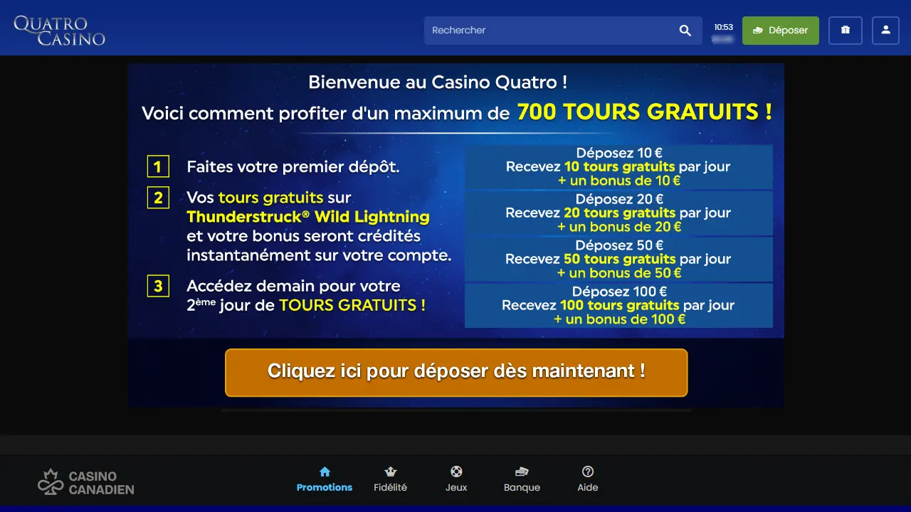 Quatro Casino Bonus