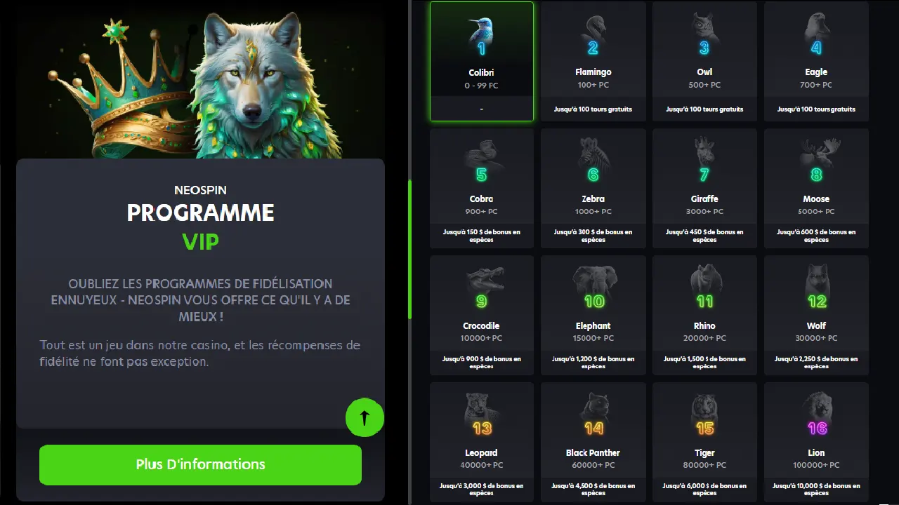 Neospin Casino Programme VIP