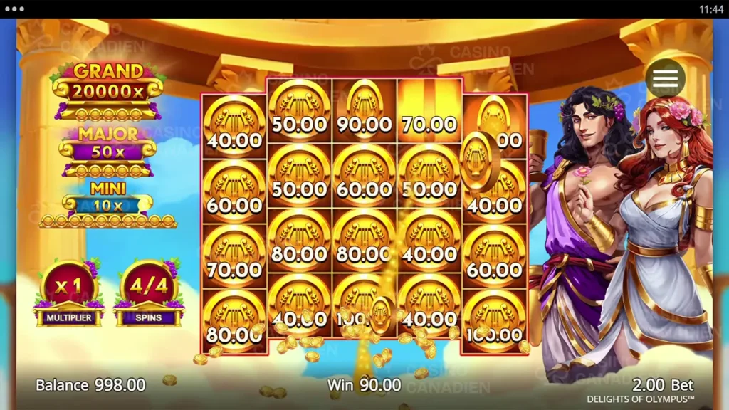 Delights of olympus gold bonus