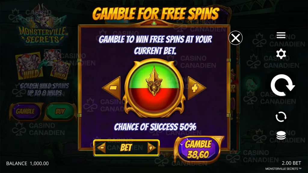 Gamble for free spins