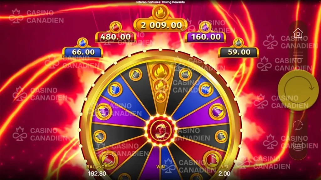 Inferno Fortunes Landscape Raising Jackpots Bonus Wheel