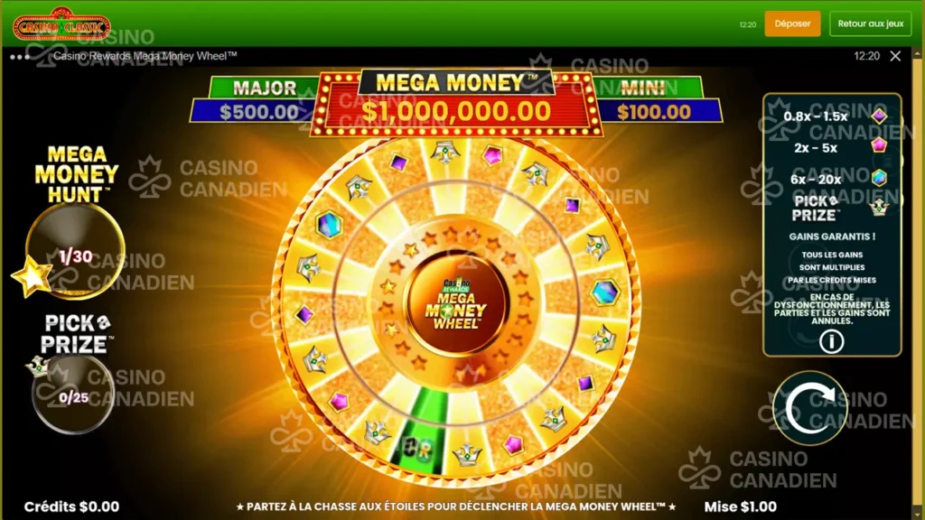 Casino Rewards Mega Money Wheel mega money