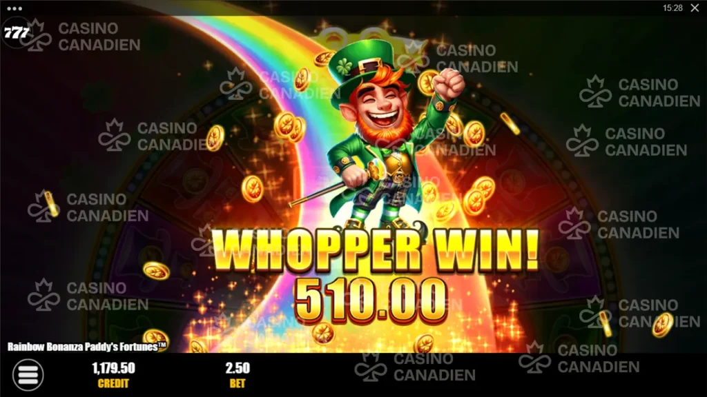 RainbowBonanzaPaddysFortunes_PotOfGoldBonusWheel_WhopperWin